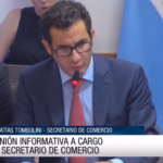 El secretario de comercio, Matías Tombolini, expuso en Diputados